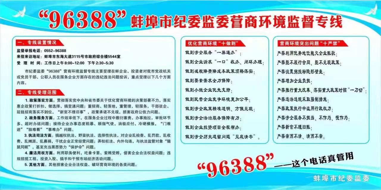 “96388”蚌埠市纪委监委营商环境..