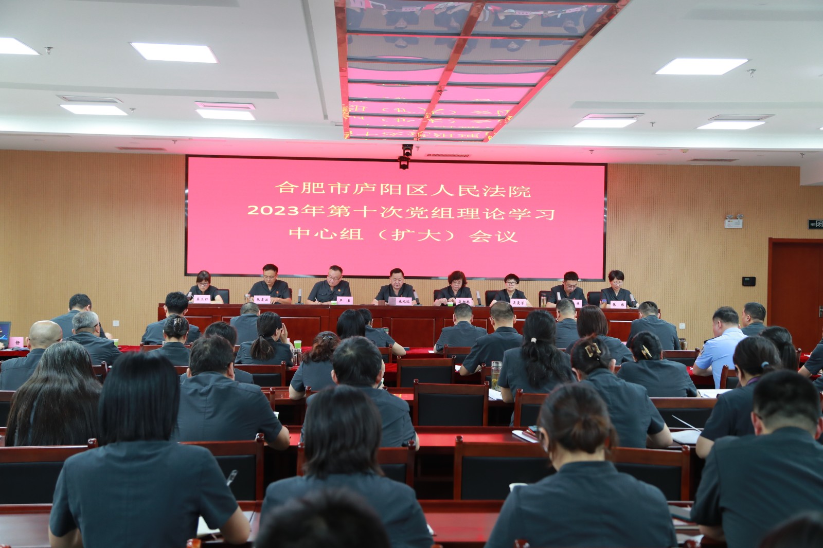 庐阳法院召开党组理论学习中心组（扩大）会议