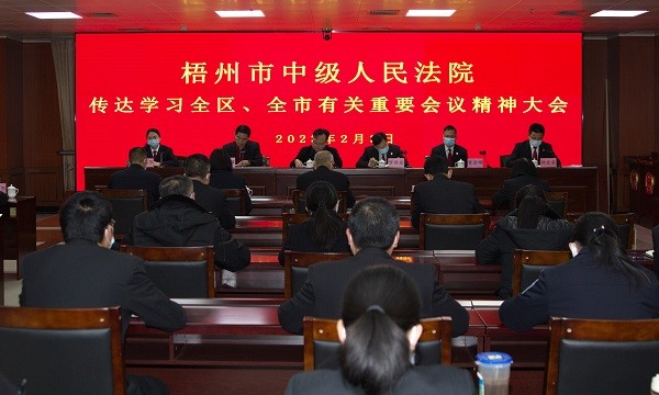 梧州中院召开党组扩大会议传达学习贯彻自治区高院有关会议精神