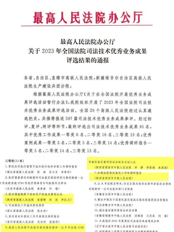 商洛中院這項成果喜獲最高法表彰